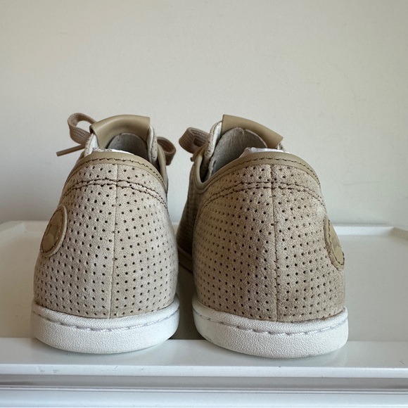 Camper Uno Perforated Suede Low Top Sneakers - Beige Tan, Size 38 - Picture 13 of 17